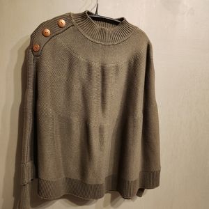 ASOS Khaki Green Sweater Cape/Poncho